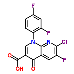 7-氯-1-(2,4-二氟苯)-6-氟-4-酮-1,4-二氢-1,8-萘啶-3-羧酸 (100492-04-4)