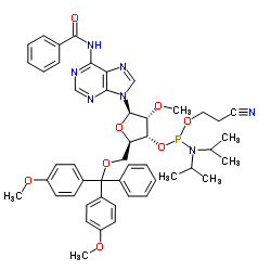 (2R,3R,4R,5R)-5-(6-苯甲酰胺基-9H-嘌呤-9-基)-2-((双(4-甲氧基苯基)(苯基)甲氧基)甲基)-4-甲氧基四氢呋喃-3-基 (2-氰基乙基)二异丙基亚磷酰胺