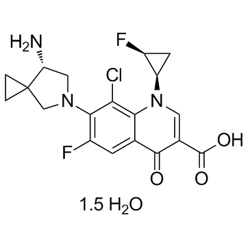 7-((S)-7-氨基-5-氮杂螺[2.4]庚烷-5-基)-8-氯-6-氟-1-((1R,2S)-2-氟环丙基)-4-氧代-1,4-二氢喹啉-3-羧酸倍半水合物