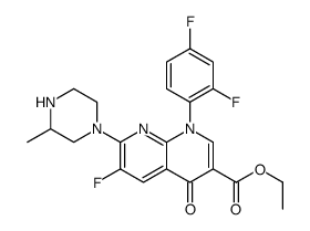 1-(2,4-二氟苯基)-6-氟-7-(3-甲基哌嗪-1-基)-4-氧代-1,4-二氢-1,8-萘啶-3-羧酸乙酯 (100491-63-2)
