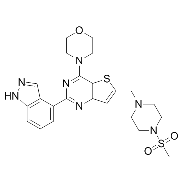 2-(1H-吲唑-4-基)-6-[[4-(甲基磺酰基)-1-哌嗪基]甲基]-4-(4-吗啉基)噻吩并[3,2-D]嘧啶