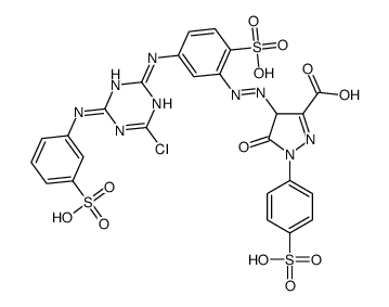 4-[[5-[[4-氯-6-[(3-磺苯基)氨基]-1,3,5-三嗪-2-基]氨基]-2-磺苯基]偶氮]-4,5-二氢-5-氧-1-(4-磺苯基)-1H-吡唑-3-羧酸