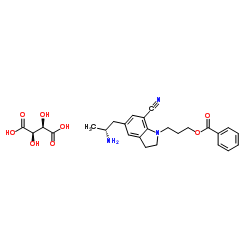(R)-3-(5-(2-Aminopropyl)-7-cyanoindolin-1-yl)propyl-benzoate (2R,3R)-2,3-dihydroxysuccinate