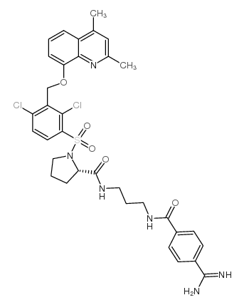 (2S)-N-(3-(4-甲脒基苯甲酰胺基)丙基)-1-(2,4-二氯-3-((2,4-二甲基-8-喹啉基氧基)甲基)苯磺酰基)吡咯烷-2-甲酰胺
