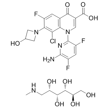 (2R,3R,4R,5S)-6-(甲氨基)己烷-1,2,3,4,5-戊醇-1-(6-氨基-3,5-二氟吡啶-2-基)-8-氯-6-氟-7-(3-羟基氮杂丁-1-基)-4-氧基-1,4-二氢喹啉-3-羧酸酯