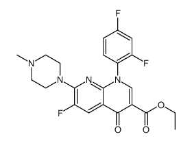 1-(2,4-二氟苯基)-6-氟-7-(4-甲基哌嗪-1-基)-4-氧代-1,4-二氢-1,8-萘啶-3-羧酸乙酯 (100492-07-7)