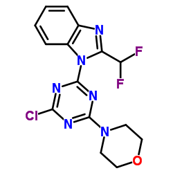 4-(4-氯-6-(2-(二氟甲基)-1H-苯并[d]咪唑-1-基)-1,3,5-三嗪-2-基)吗啉 (475111-38-7)