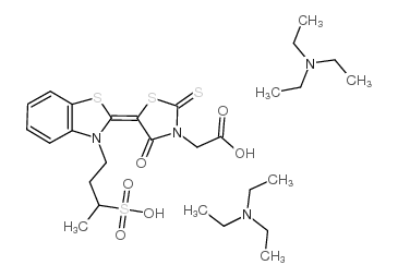 4-氧代-5-(3-(3-磺酰基)-2-(3H)-苯并噻唑烷)-2-硫代-3-噻唑烷乙酸三乙胺盐