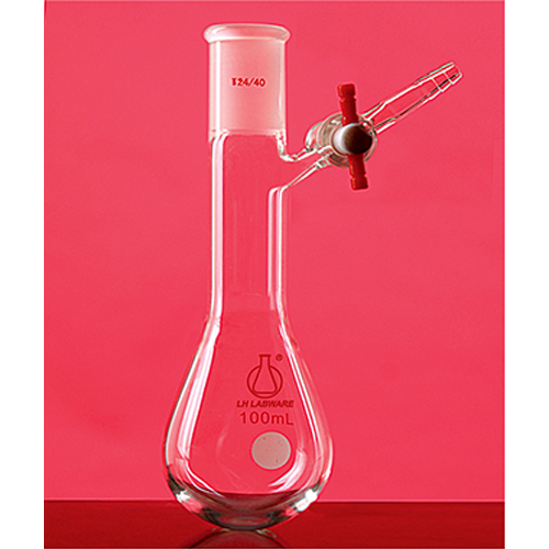 反应茄形瓶 具标准四氟节门 联华玻璃仪器