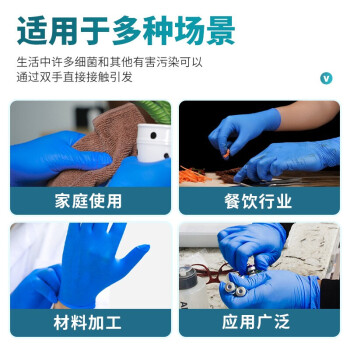 爱马斯（AMMEX）一次性丁腈手套深蓝色加厚耐用型 劳保实验工业卫生酒店餐饮多用途